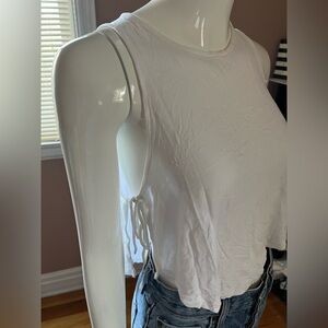 2/$20 - Wilfred White Crop Tie Front Tank Top